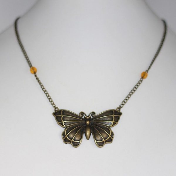 Collier papillon bronze vintage par Divine et Féminine.