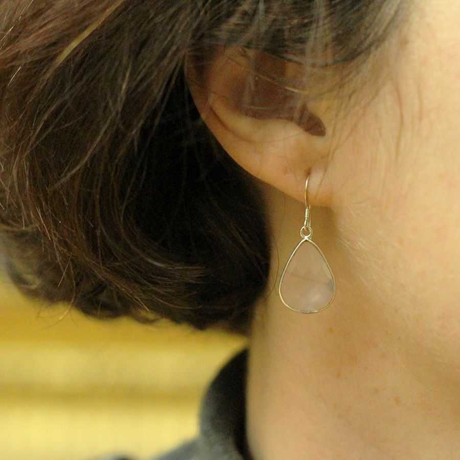 Cintres poids d'oreilles avec cristal Boucles d'oreilles quartz de