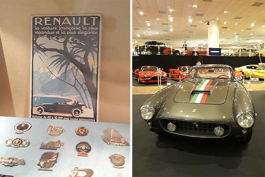 Renault et Ferrari dans le musée de l'Automobile à Monaco.