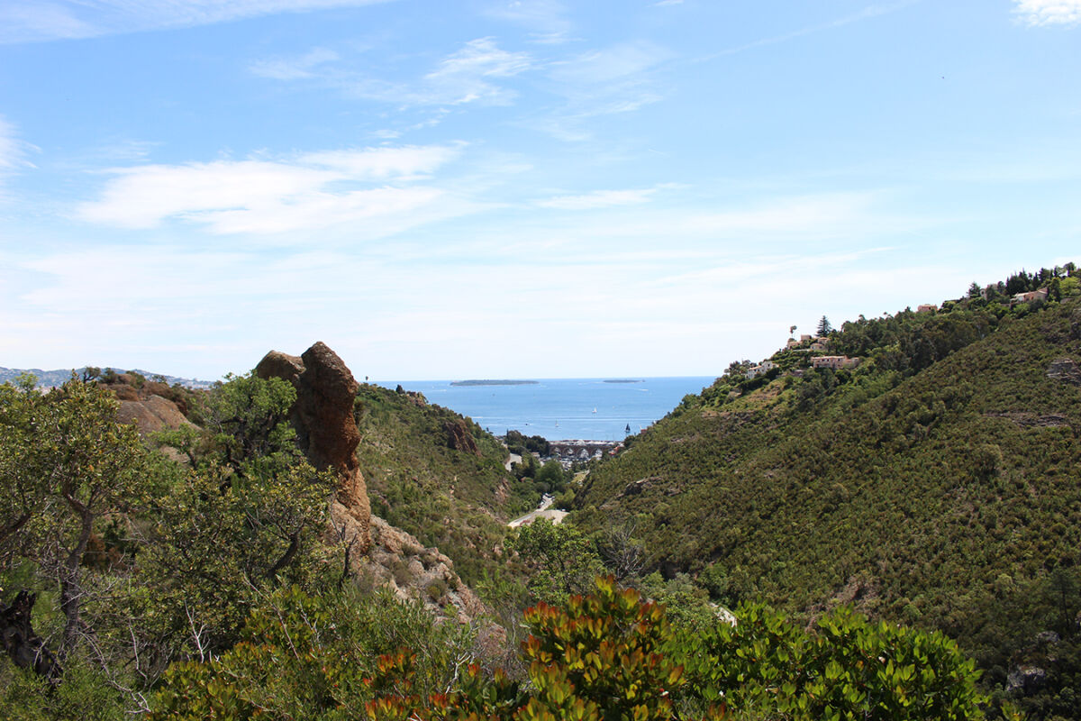 Vue panoramique depuis les crètes du sentier de Mandelieu La Napoule.