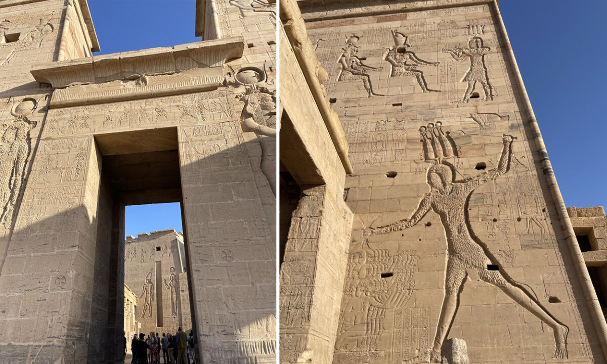 Façade du temple de Philae en Égypte.