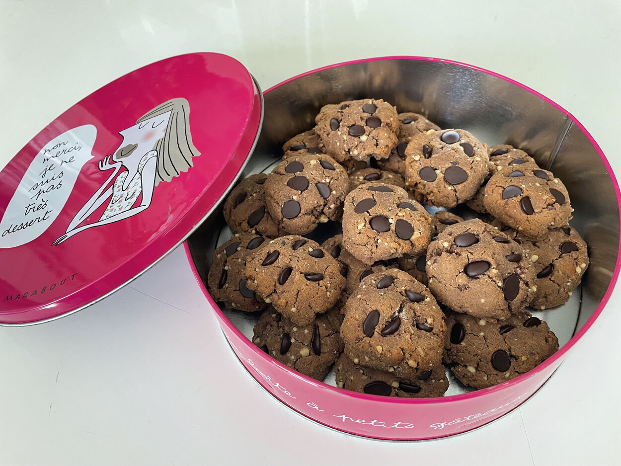 Cookies au chocolat et noix de coco à Indice Glycémique Bas.